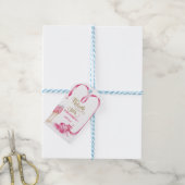 Étiquettes-cadeau Élégant verre Champagne Coeurs rouges (Avec de laficelle)