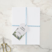 Étiquettes-cadeau Élégant Vert Feuille Rustique Mariage Drapeau (Avec de laficelle)