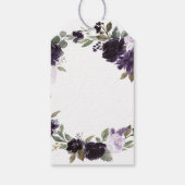 Étiquettes-cadeau Elégant Violet et Or Vert Floral Mariage Favoriser (Dos)