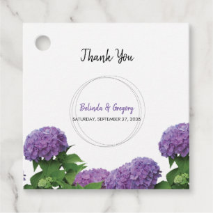 Étiquettes Cadeau Elégant violet Hydrangea Mariage cadeau
