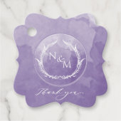 Étiquettes Cadeau Élégant violet Mariage de monogramme (Devant)