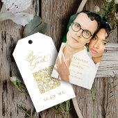 Étiquettes-cadeau Elegant Whimsical Script Photo Qr Code Wedding