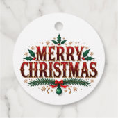 Étiquettes Cadeau Elégante aquarelle de Noël Botanique (Dos)