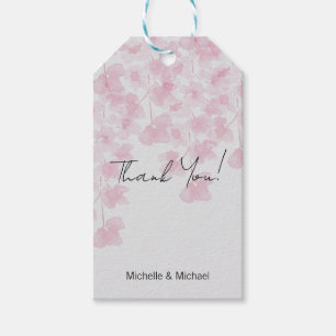 Étiquettes-cadeau Elégante aquarelle en fleur de cerisier peinte à l