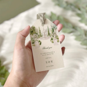 Étiquettes-cadeau Elégante aquarelle Manor Jardin Mariage