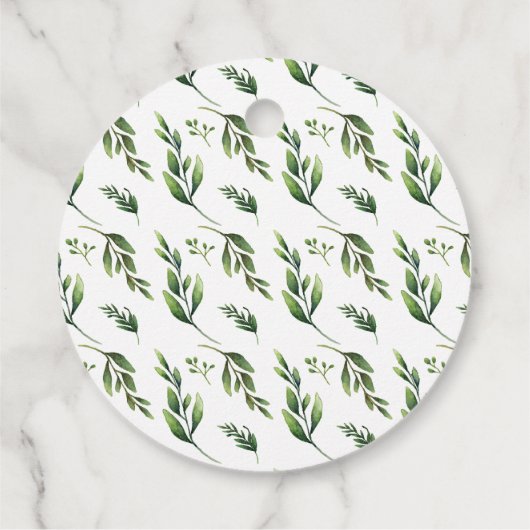 Étiquettes Cadeau Elégante aquarelle verte Mariage Favor balise (Dos)