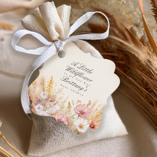 Étiquettes Cadeau Élégante Baby Shower Fleur Sauvage Prairie d'Autom