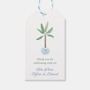 Étiquettes-cadeau Elégante Banana Leaf Tree Hostess Merci