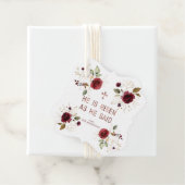 Étiquettes Cadeau Elégante Bourgogne Fleurs Or Il Est Ressuscité Pâq (En situation)