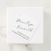 Étiquettes Cadeau Élégante calligraphie de script Mariage blanc pers (En situation)