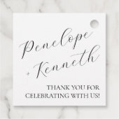 Étiquettes Cadeau Élégante calligraphie de script Mariage blanc pers (Dos)