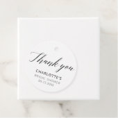 Étiquettes Cadeau Élégante calligraphie Merci noir et blanc (En situation)