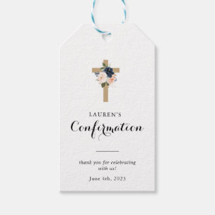 Étiquettes-cadeau Élégante confirmation du Merci floral hivernal