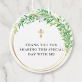 Étiquettes Cadeau Elégante Confirmation Or Et Verdure (Dos)