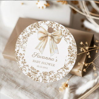 Étiquettes Cadeau Elégante Coquette Bow Chinoiserie Merci