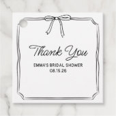Étiquettes Cadeau Élégante Coquette Chic Nœud Remerciements pour Bab (Devant)