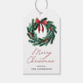 Étiquettes-cadeau Élégante couronne de Noël des Fêtes (Devant)