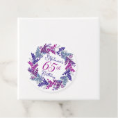 Étiquettes Cadeau Élégante couronne rose violet 65e anniversaire (En situation)