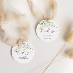 Étiquettes Cadeau Élégante douche de mariée à l'orchidée blanche