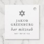 Étiquettes Cadeau Élégante étoile simple moderne de David Bar Mitzva (Dos)