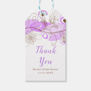Étiquettes-cadeau Élégante Fête de Mariage avec Twist Floral en Viol