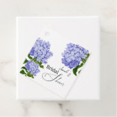Étiquettes Cadeau Élégante Fête de Mariage Florale d'Hydrangea Bleu (En situation)