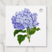 Étiquettes Cadeau Élégante Fête de Mariage Florale d'Hydrangea Bleu (Dos)