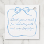Étiquettes Cadeau Elégante Fête des mariées de Bow bleu clair (Dos)
