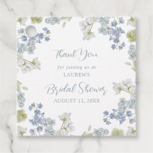 Étiquettes Cadeau Elégante Fête des mariées de Merci bleu jardin Dus