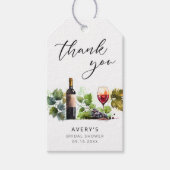 Étiquettes-cadeau Elégante Fête des mariées de vin Merci (Devant)