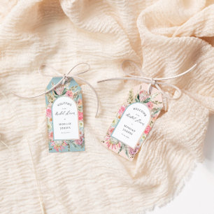 Étiquettes-cadeau Élégante Fête des mariées florale Bohème Blush