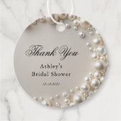 Étiquettes Cadeau Elégante Fête des mariées perles (Devant)