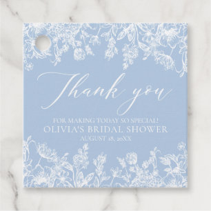 Étiquettes Cadeau Élégante Fête des mariées victorienne bleue