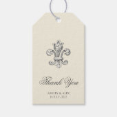 Étiquettes-cadeau Elégante Fleur de Lis Merci Mariage (Devant)