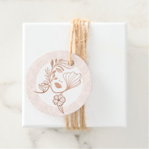 Étiquettes Cadeau Élégante florale floraison beauté Femme Logo rose