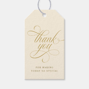 Étiquettes-cadeau Élégante Gold Calligraphy Wedding Favor Tags