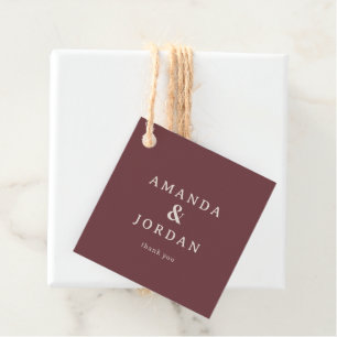 Étiquettes Cadeau Élégante Gratitude Minimaliste Marron