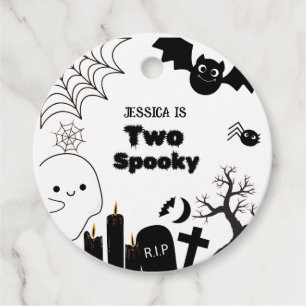 Étiquettes Cadeau Elégante Halloween deux éffrayant deuxième fête d'
