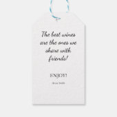 Étiquettes-cadeau Élégante Hostesse Vacances Bouteille Cadeau (Dos)