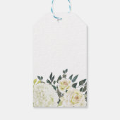 Étiquettes-cadeau Elégante Hydrangea Rose blanche Mariage Cadre flor (Dos)