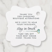 Étiquettes Cadeau Elégante machine à coudre florale | Balise d'accro (Dos)