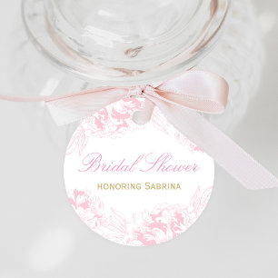 Étiquettes Cadeau Élégante Mariage Douche Rose Pivoine Or