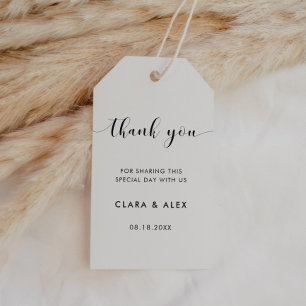Étiquettes-cadeau Élégante marque cadeau de mariage noir et blanc
