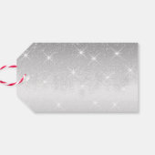 Étiquettes-cadeau Élégante Parties scintillant Argent Étoiles Nom pe (Dos Horizontal)