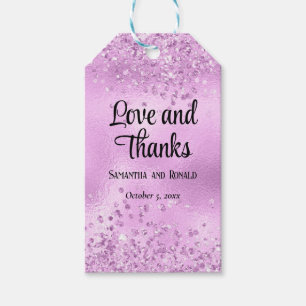 Étiquettes-cadeau Elégante Parties scintillant Faux Lilac et Mariage