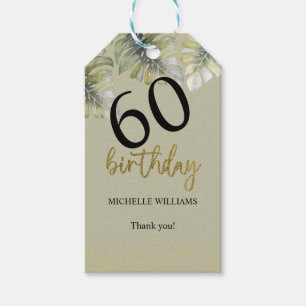Étiquettes-cadeau Elégante Parties scintillant Gold Palm Calligraphi