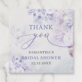 Étiquettes Cadeau Elégante pastel mauve fleurs de printemps nuptiale (Dos)