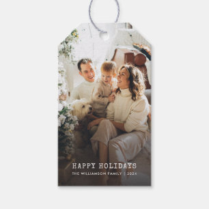 Étiquettes-cadeau Élégante photo minimaliste de Noël