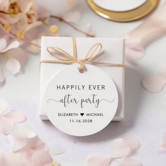 Étiquettes Cadeau Elégante Réception De Mariage Après Merci De Fête