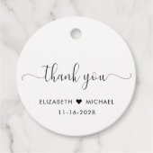 Étiquettes Cadeau Elégante Réception De Mariage Après Merci De Fête (Devant)